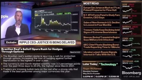 Ripple's CEO Brad Garlinghouse LIVE on Bloomberg Crypto 4/26/2022. Part 2/3