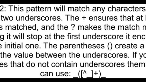 Regex for finding values between underscores