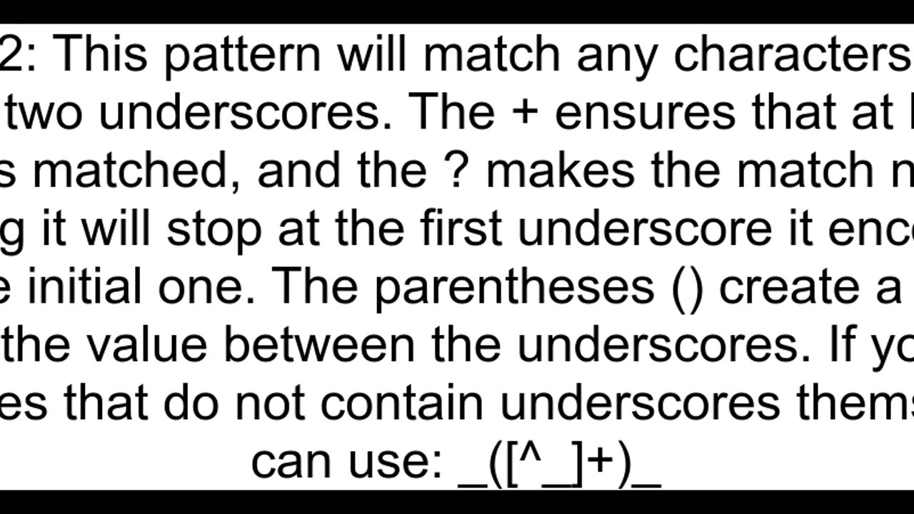 Regex for finding values between underscores