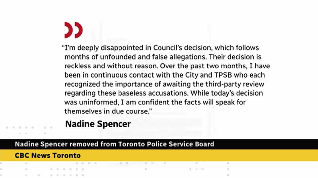 Toronto city council votes to remove police board member CBC News