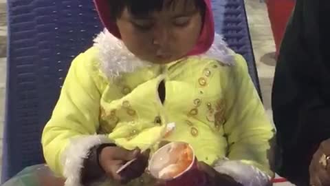 Cute Baby is Playing in Park