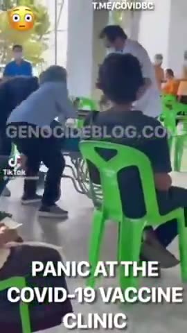 YOUNG WOMAN GETS A COVID SHOT AND FALLS OVER. THERE IS PANIC AT THE KILLS SHOT CLINIC💉