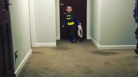 Collab copyright protection - batman kid runs faceplant