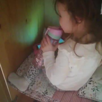 This little girl is taking social distancing to a whole new level