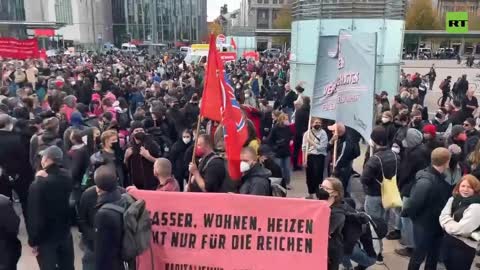 Leipzig, Germany, rally against the energy crisis