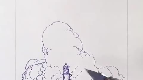 Pen and Pen drawing Teaching how to draw the background well
