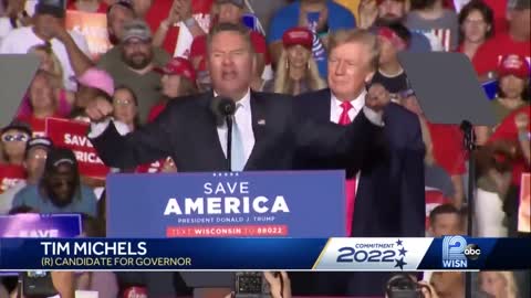 Donald trump rallies in Wisconsin to support gubernatorial candidate Tim michels