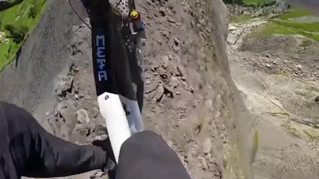 Advanture cyclist having fun