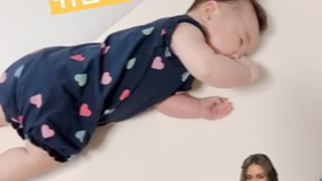 Cute baby flip over