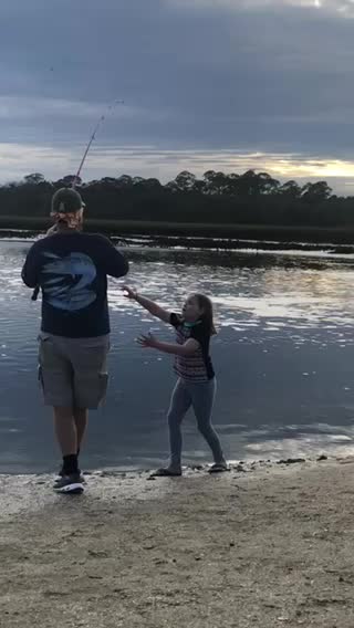 Teaching my daughter trout fishing