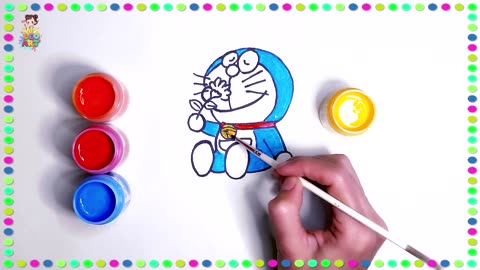 Doraemon Painting for Kids | Easy Painting Tutorial for Ages 4-6 | Fun Art for Beginners