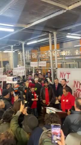 New York Times Union Protests In Front Of Their Company Headquarters