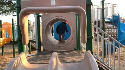 Children playing on the playground.