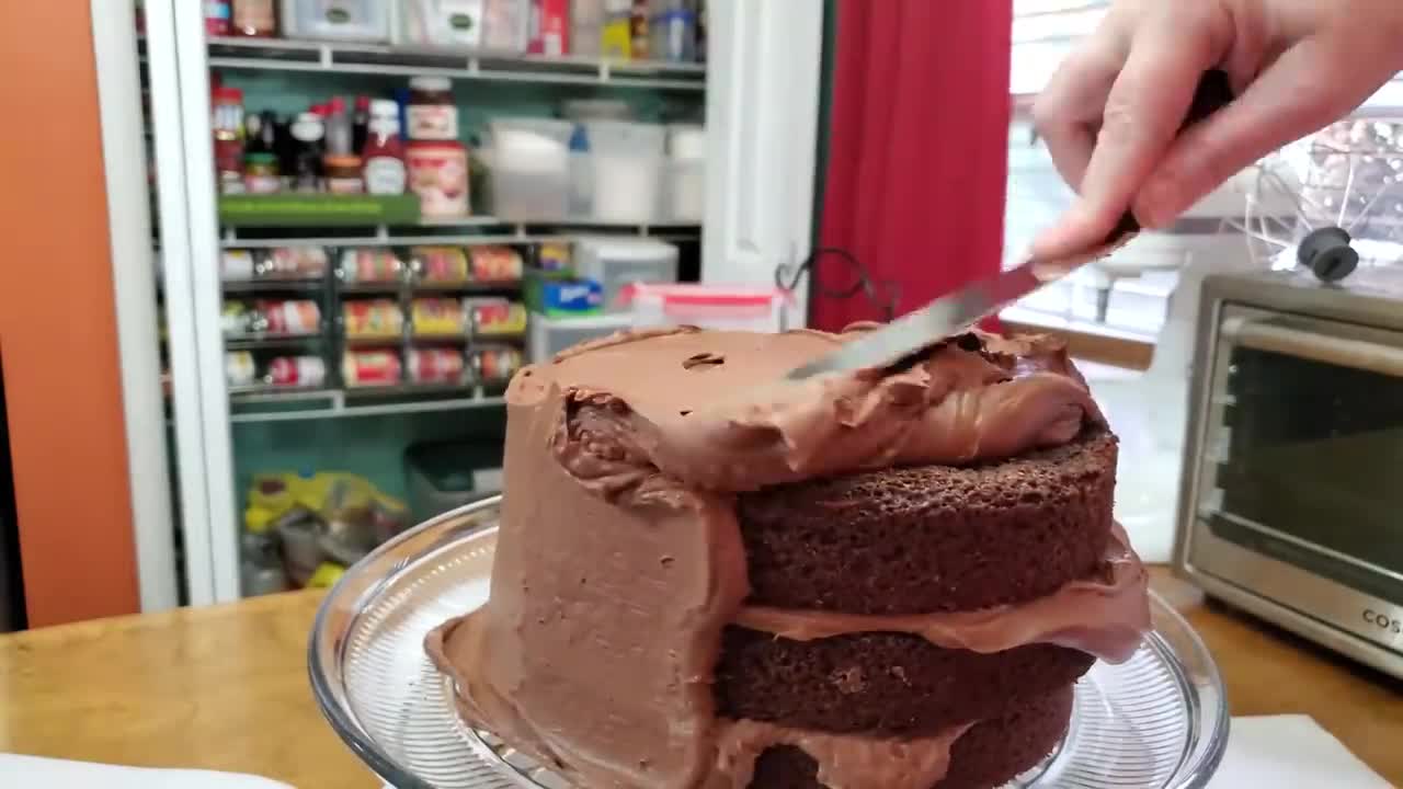 Decodant chocolate cake with a delicious fudge icing