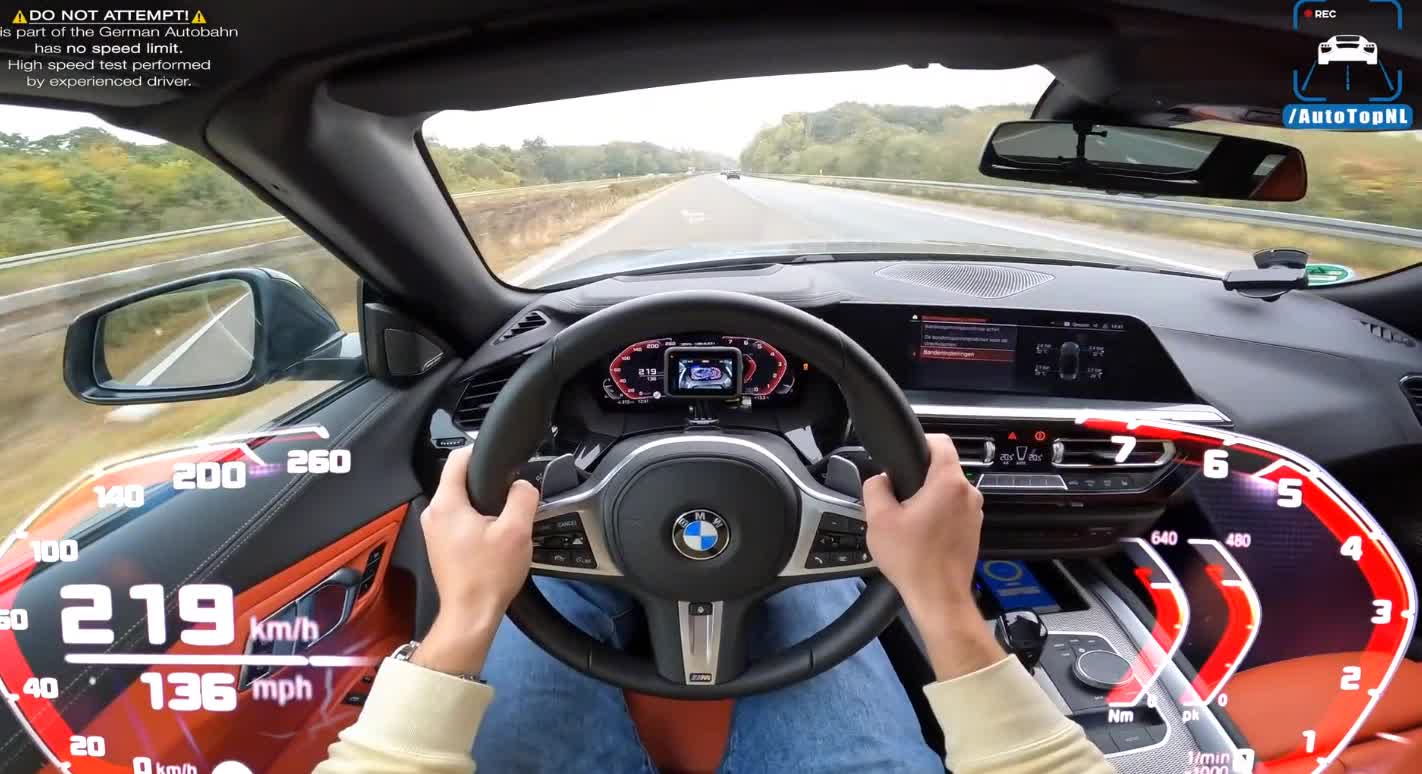 BMW Z4 M40i 3.0 T straight 6 400 HP 610 nm Germany does not limit the test speed