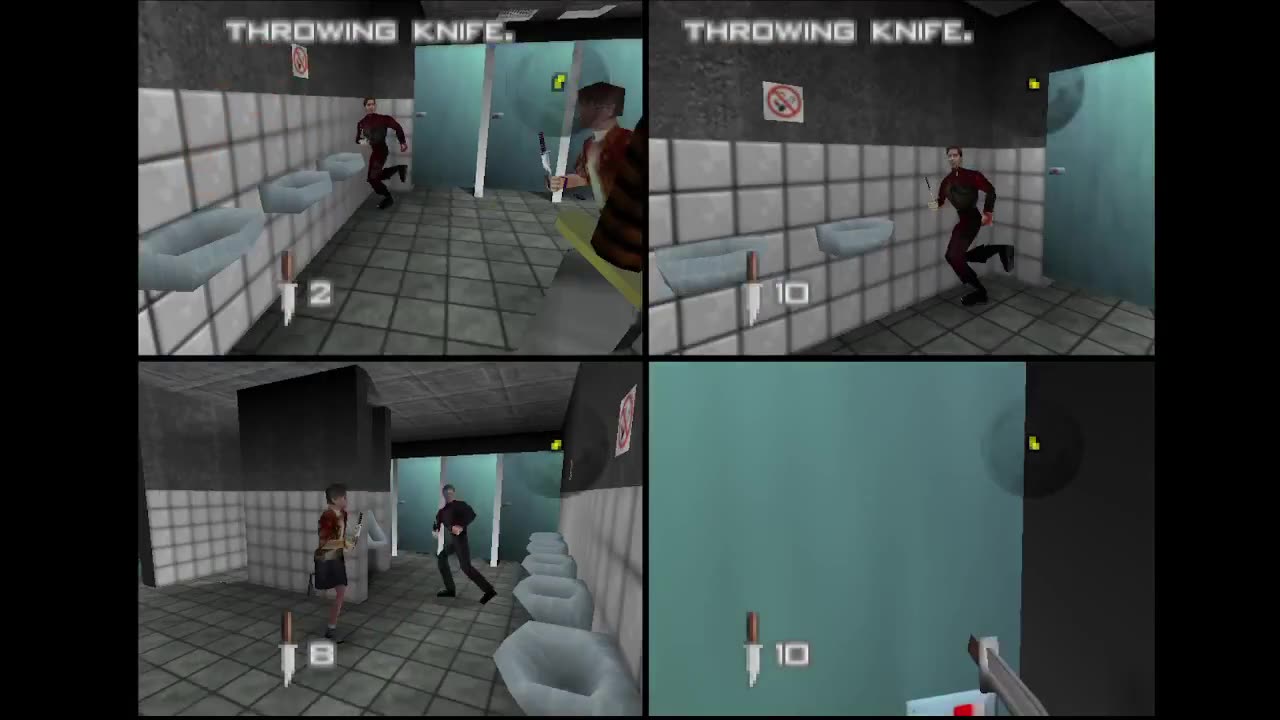 GoldenEye N64 netplay - Bathroom Knives fight - July 29th 2023