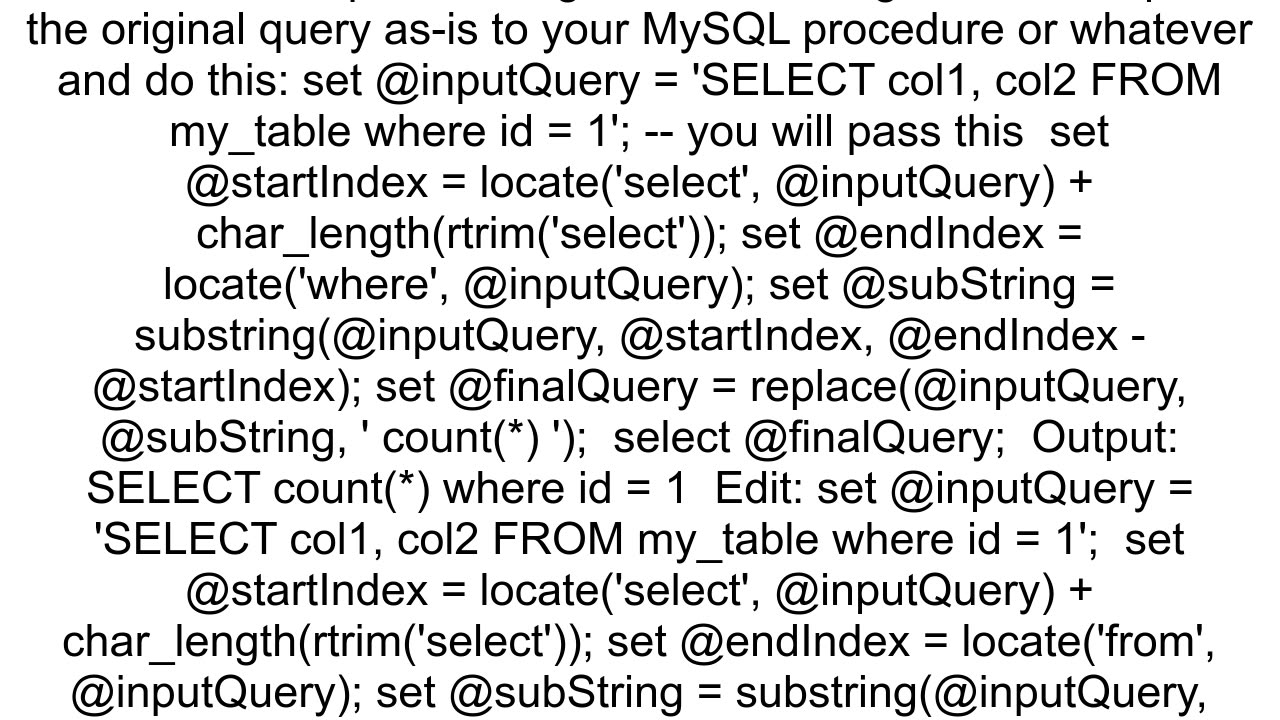 What39s the regex to convert quotSELECT whatever FROMquot to quotSELECT COUNT FROMquot