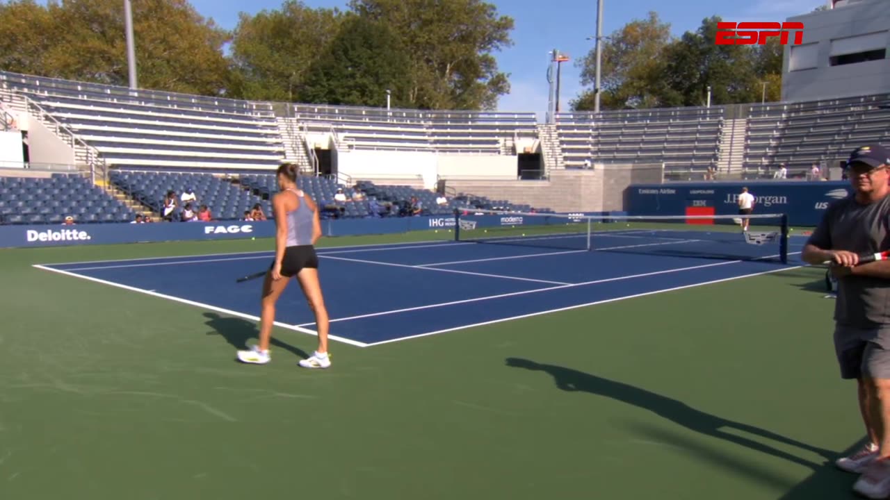 DJ Mad Linx on ESPN @ The U.S. Open 2023 at Aryna Sabalenka practice