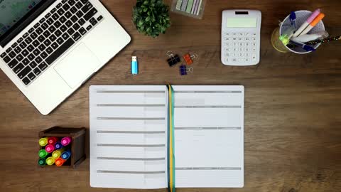 Cool Stop Motion Video of Office Supplies on a Desk.