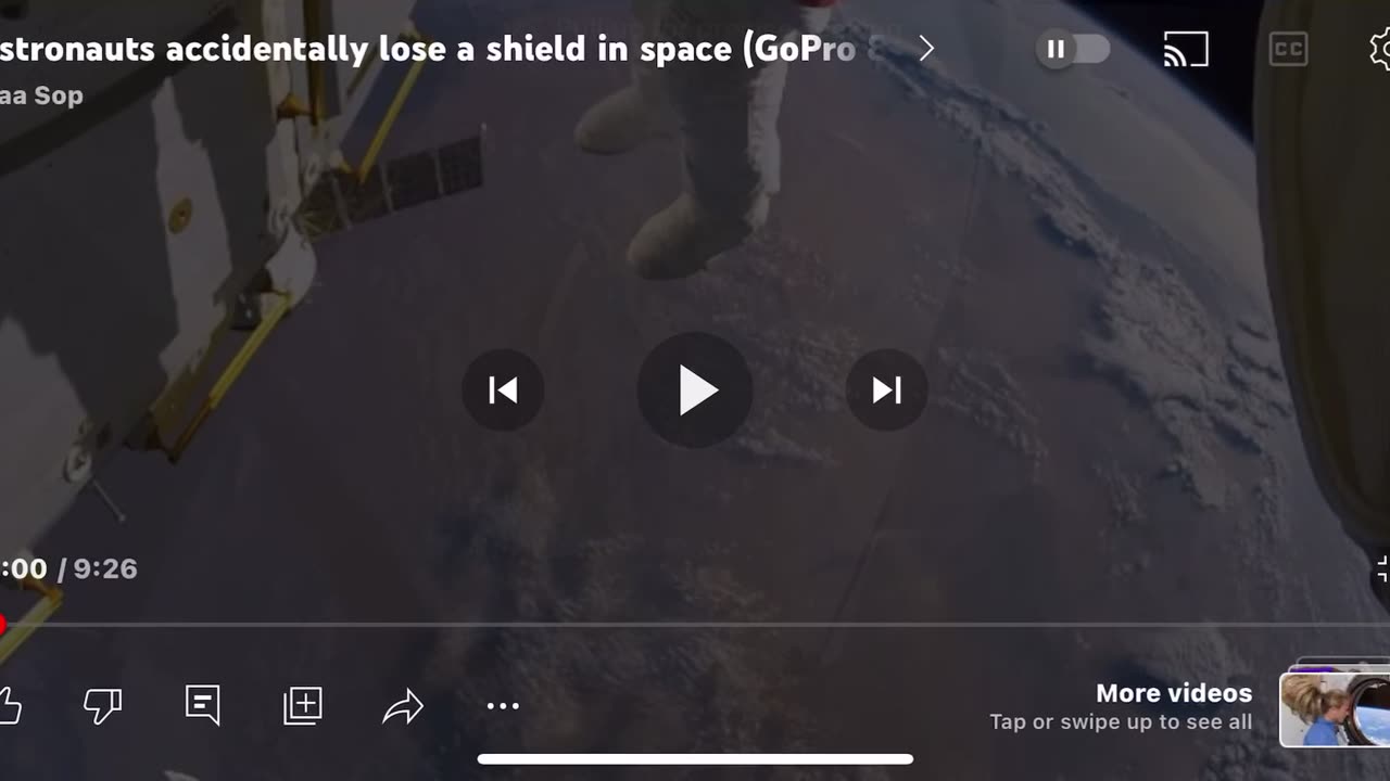 Astronauts accidentally lose a shield in space GoPro 8K)