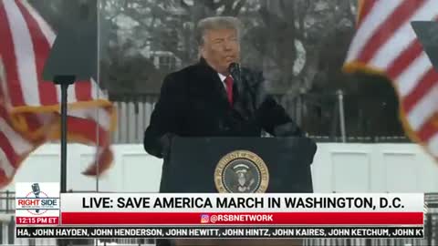 Banned video of Trump calling for peaceful voices at the Capitol