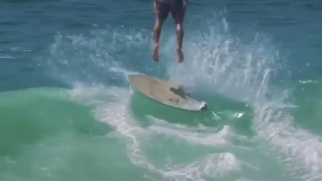 A super funny surf trick in the water