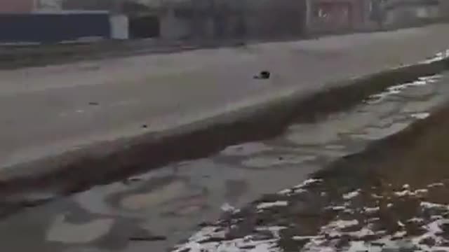 Tank vs Tank duel in the streets of Ukraine.