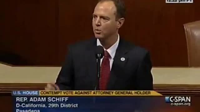 Adam Schiff speaks out against Holder contempt vote