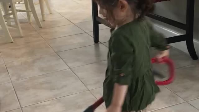 My two year old cleaning lady