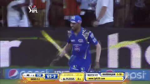 Hardik Pandya Hattrick Catches #CSK VS MI 2015