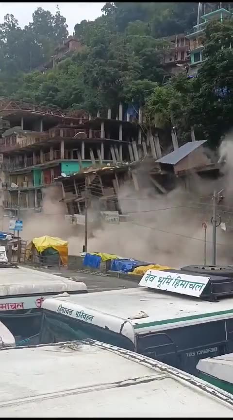 India's Himachal Pradesh experiences a devastating landslide collapse of multiple houses.