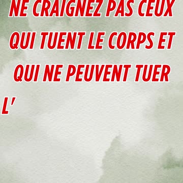 "Craignez Celui Qui Peut Détruire l'Âme et le Corps" Matthieu 10:28.#shorts #short #youtubeshorts