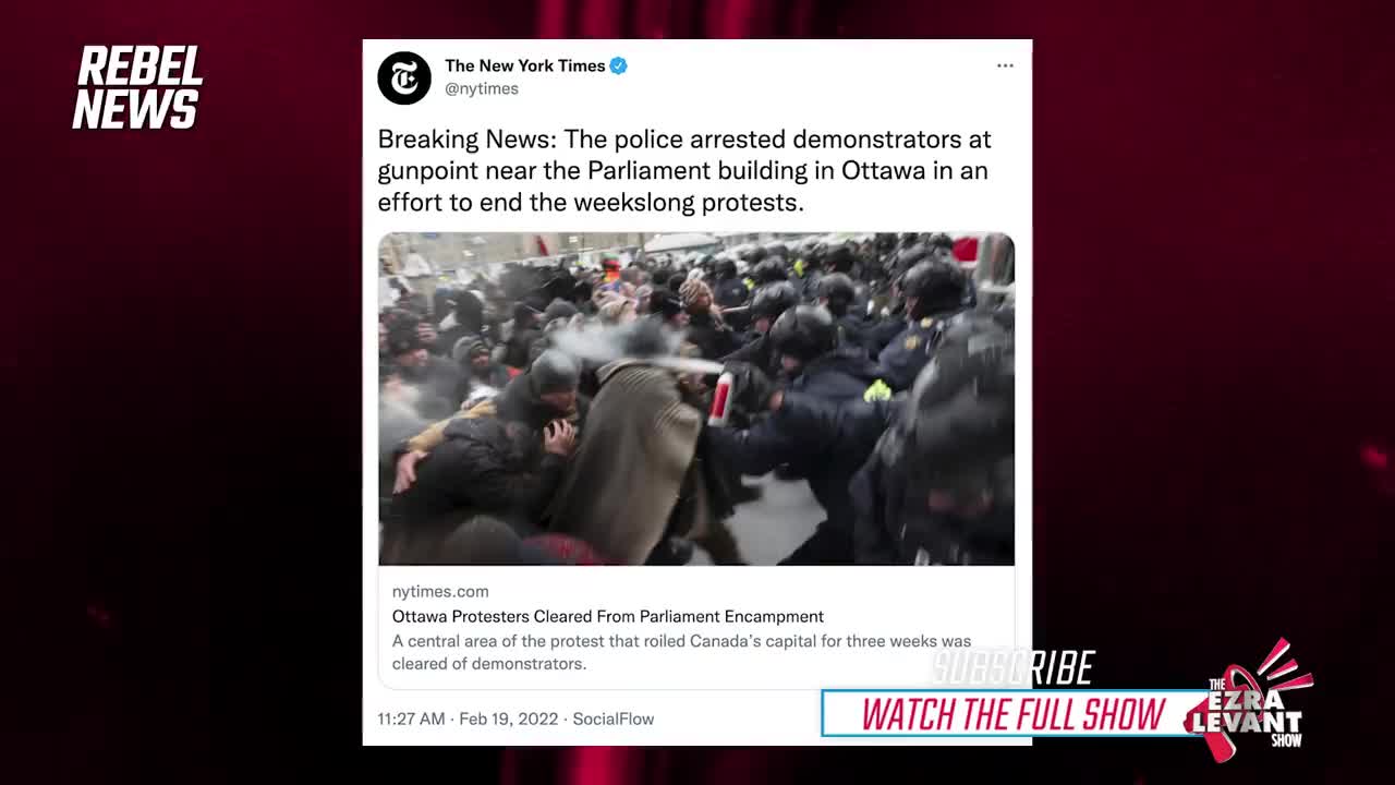Liberals went haywire after New York Times said cops drew guns on Ottawa protesters