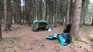 Clearing down the camp in a woodland to leave no trace