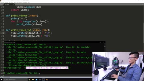 48.1 Fix bug 3- Khóa học Lập trình Python- DLTT- Sửa lỗi -P9