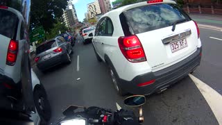 Motorcycle, Car Door Close Call