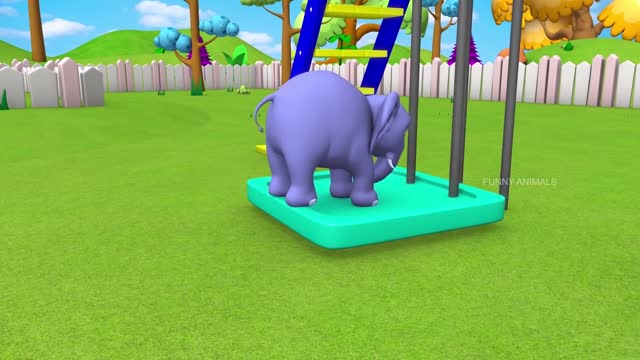 Elephant and Mankey playe with Forest Animals to Ride on slider in Jungal Animals Camdy Video