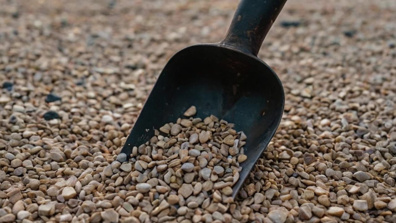 hoe over dare on the gravel