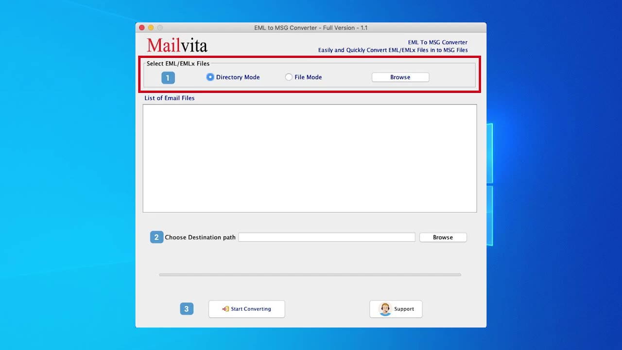 Mailvita EML to MSG Converter for Mac