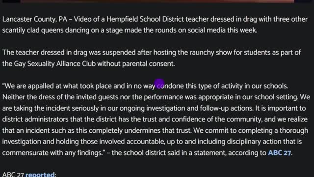 Teacher Suspended For Hosting A Drag Show