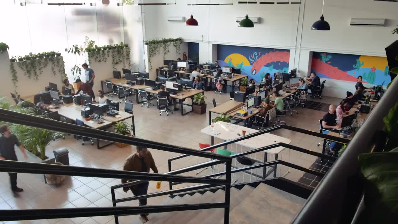 Open office space and staircase