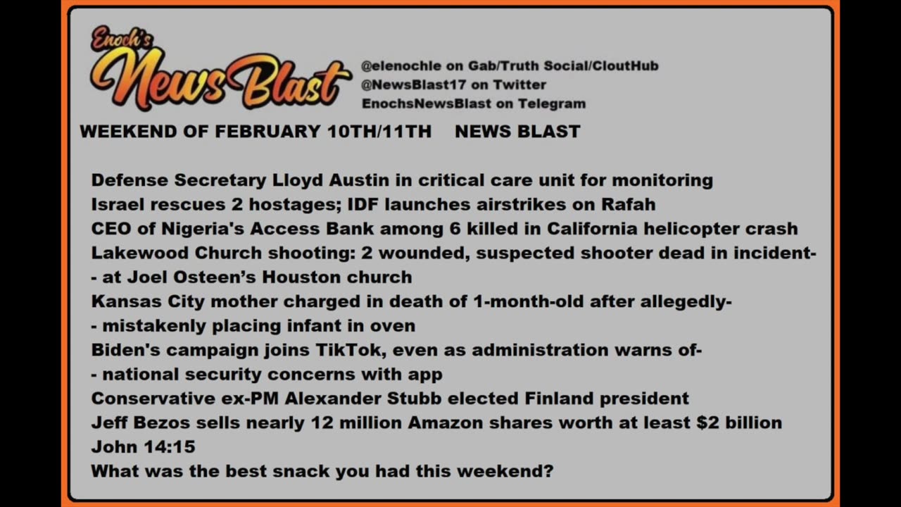 Weekend of February 10/11, 2024 News Blast