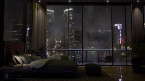 Spend The Night In An Exclusive Luxury Miami Apartment Heavy Rain & Thunder Sounds Outside