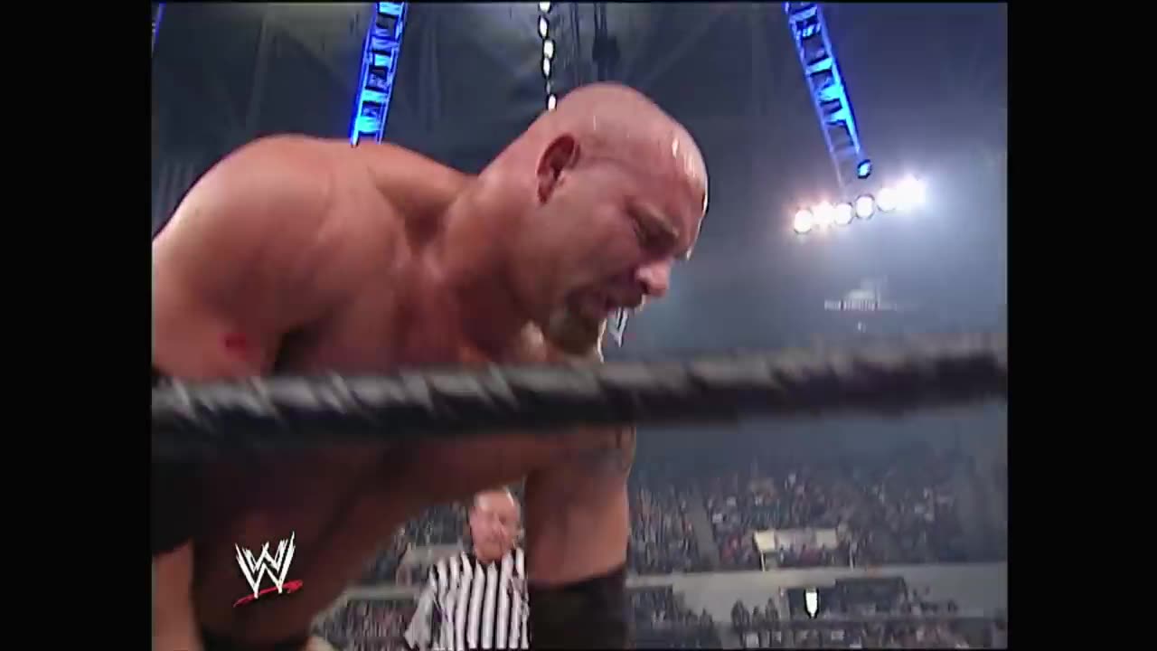 The Rock Vs goldberg fight 2003