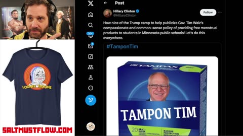 Hillary Clinton Triggered as We Mock Tampon Dispenser Tim Walz