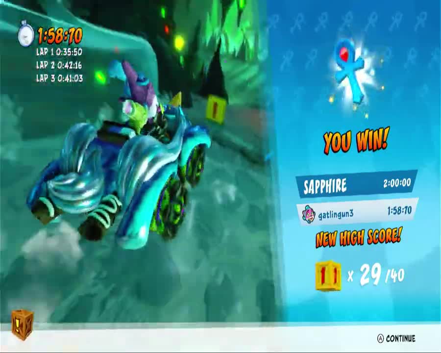 Mystery Caves Sapphire Relic Race Nintendo Switch Gameplay - Crash Team Racing Nitro Fueled