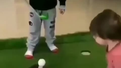 child misses the ball and hits the parent 🤣🤣