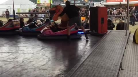 T-Rex Rides in Bumper Cars