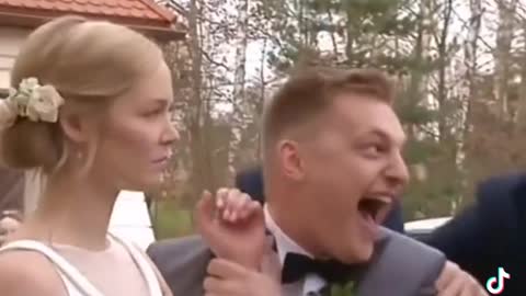 Drunk prank on newly married at wedding reception!