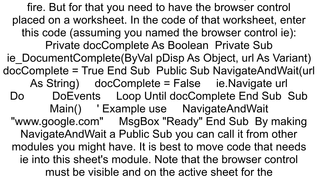 How do I make VBA wait for IE page to load